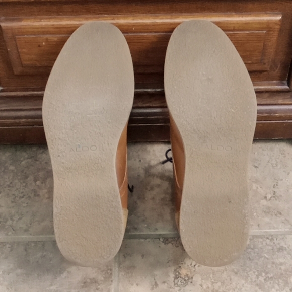 Aldo Men's Brown Leather & Tan Suede Tie Up Ankle Boot Shoes 8 - Picture 8 of 16